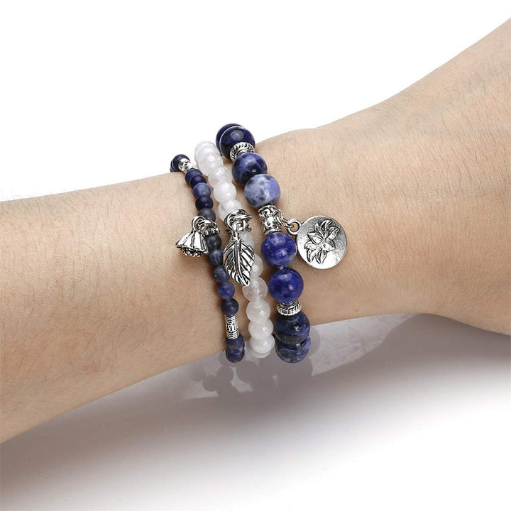 Olivenorma Sodalite Lotus Balance Bracciale 3 pezzi