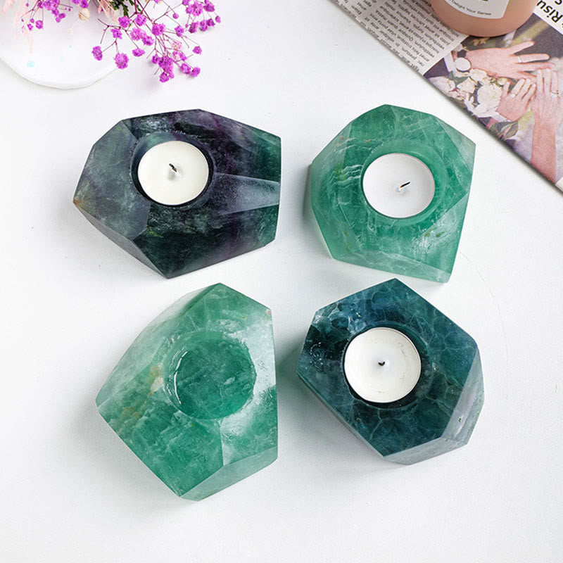 Portacandele in fluorite verde Olivenorma Polish Natural Stone
