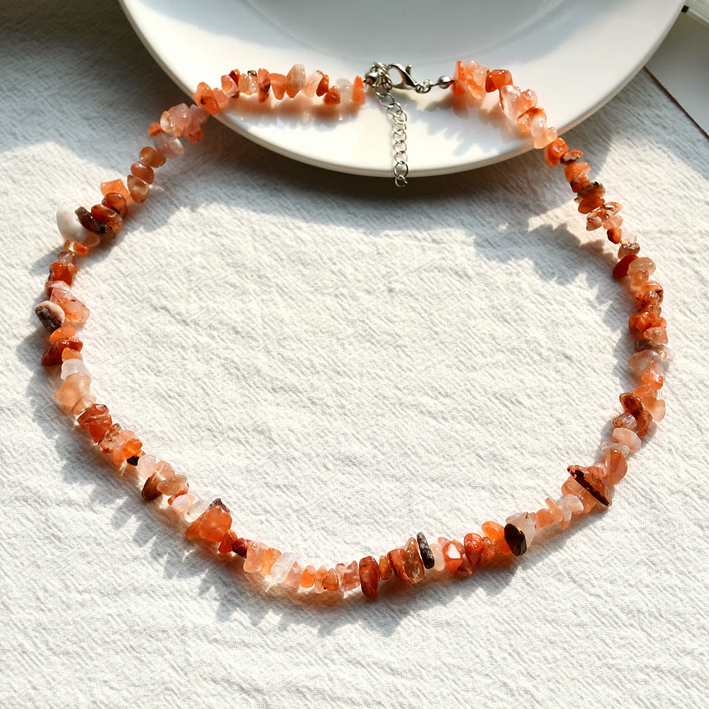 Collana con pietra di cristallo lucidata di forma irregolare Olivenorma
