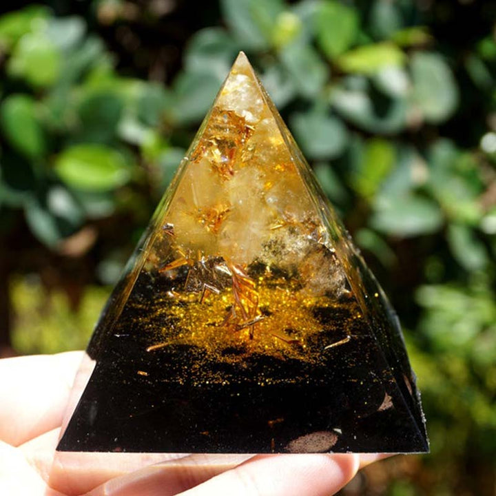 Olivenorma Citrino Ossidiana Albero della Vita Piramide Orgonica