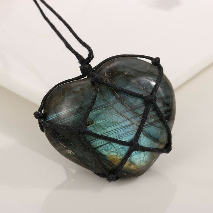 Collana di labradorite a forma di cuore di drago Olivenorma 
