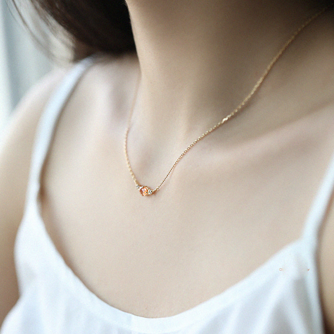 Collana con ciondolo in pietra curativa naturale Olivenorma Sun Stone 