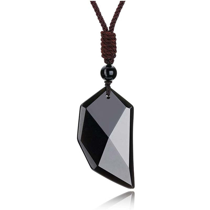 Collana a forma di cuore in quarzo ialino e ossidiana Olivenorma