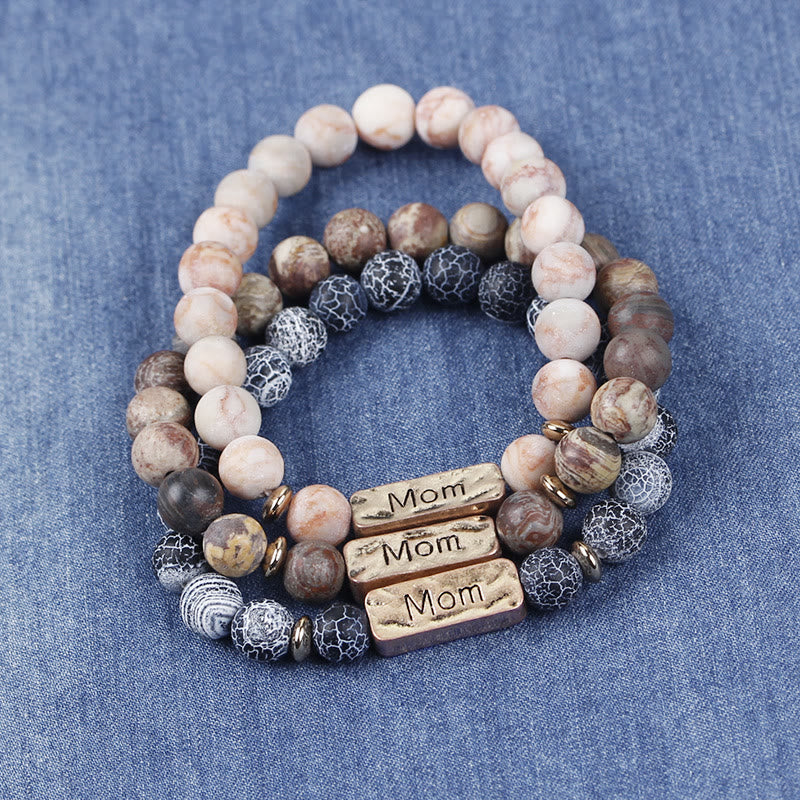 Bracciale con incisione Olivenorma Natural Gemstone Mom Patience