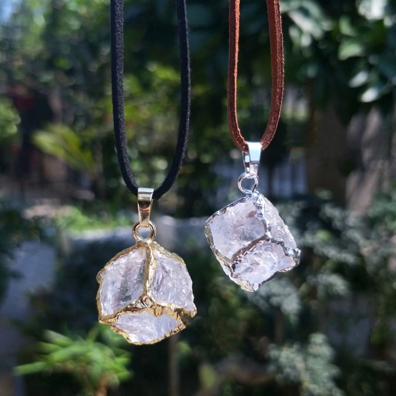 Olivenorma Ciondolo a forma di stella quadrata in cristallo bianco naturale 