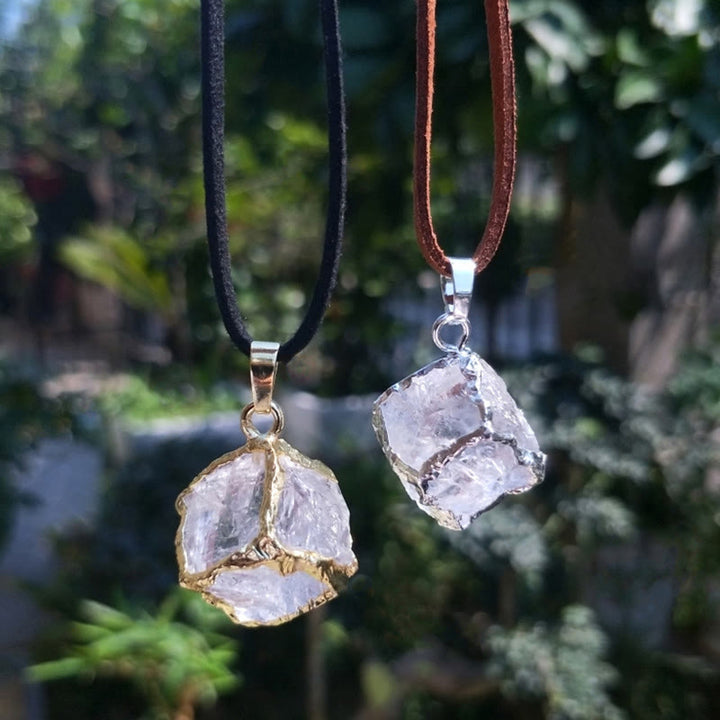 Olivenorma Ciondolo a forma di stella quadrata in cristallo bianco naturale 