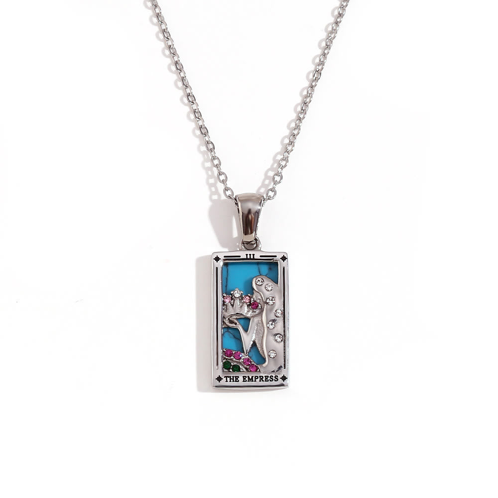 Collana con tarocchi in acciaio inossidabile placcato oro 18k Olivenorma 