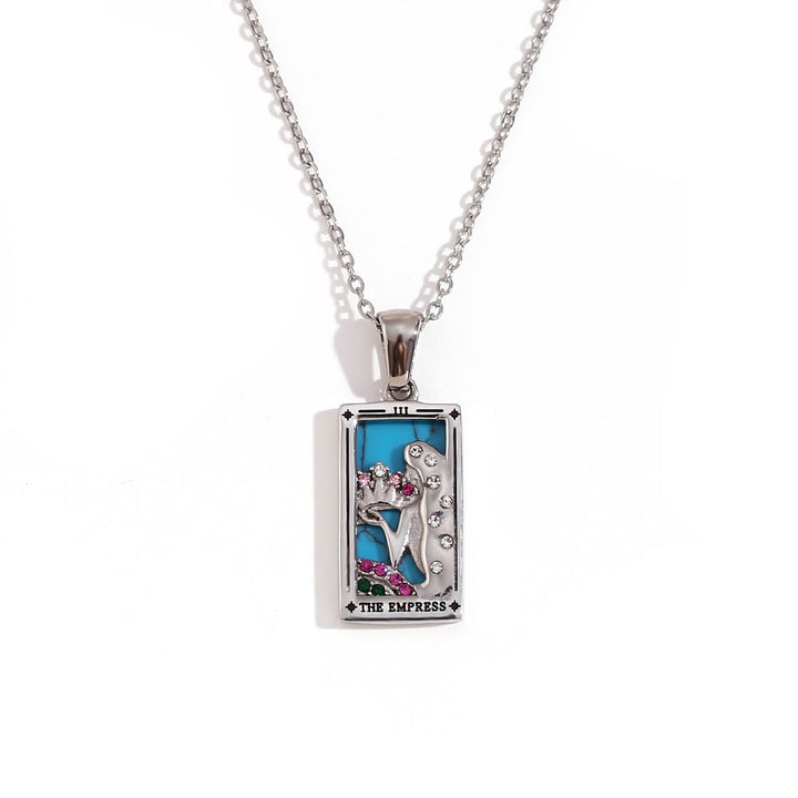 Collana con tarocchi in acciaio inossidabile placcato oro 18k Olivenorma 