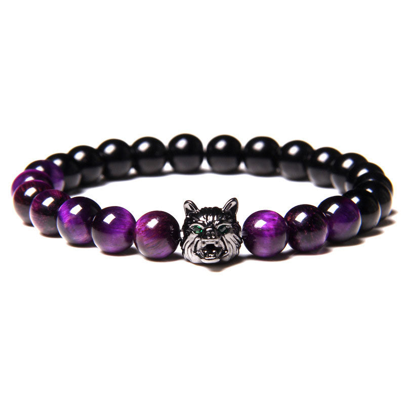 Bracciale Lupo Olivenorma Lapislazzuli - Occhio di tigre viola - image 14