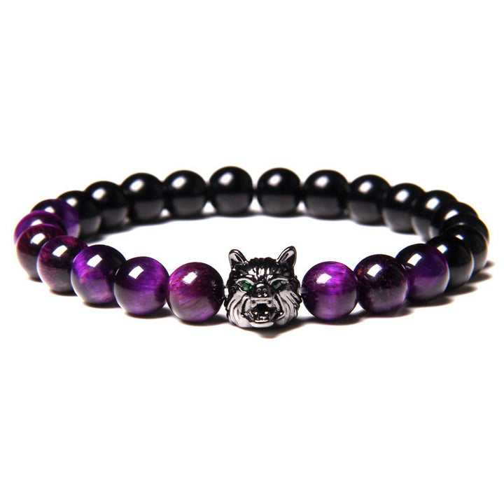 Bracciale Lupo Olivenorma Lapislazzuli - Occhio di tigre viola - image 14