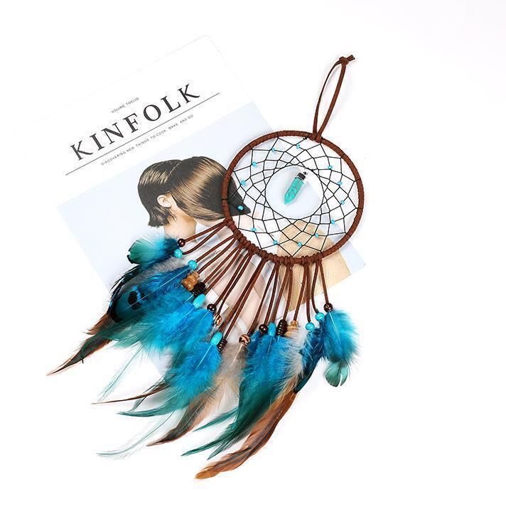 Olivenorma Turchese Fatto a Mano Tradizionale Piuma Dream Catcher