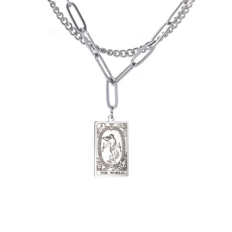 Collana a doppia catena con carta dei tarocchi Olivenorma