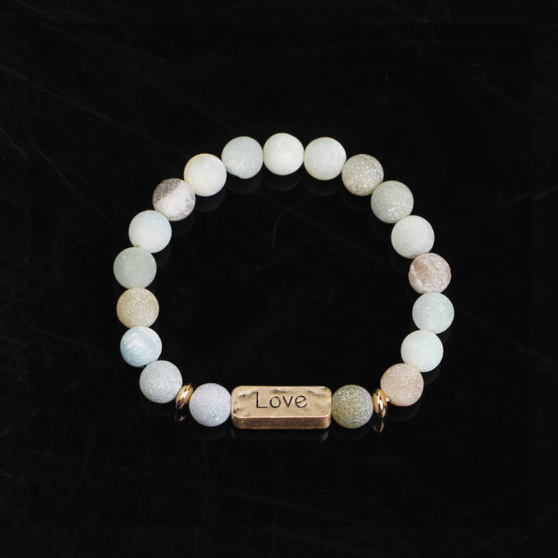 Bracciale con potente incisione Love Natural Gemstone Olivenorma