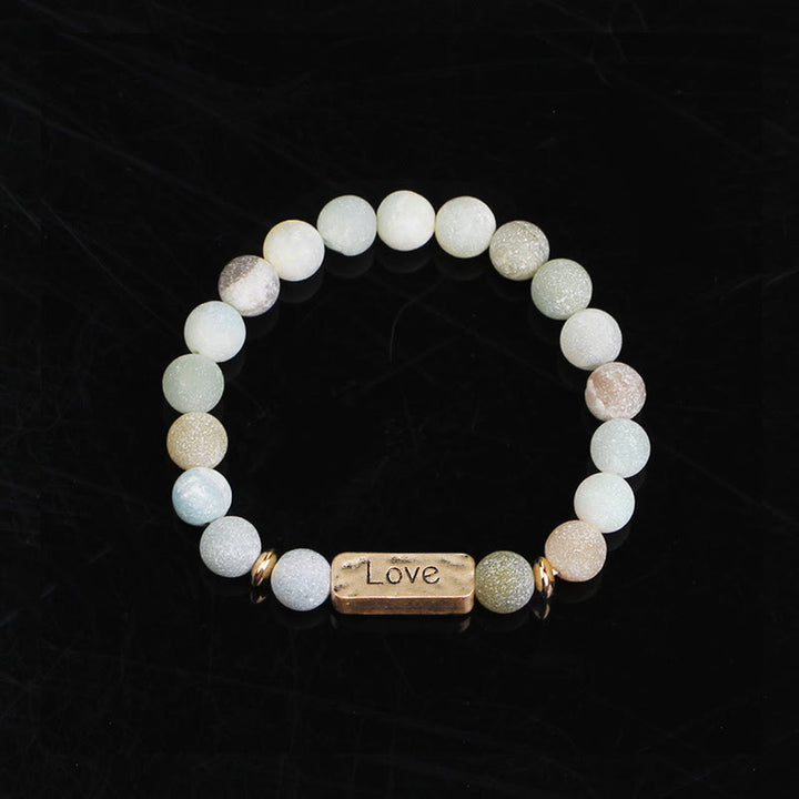 Bracciale con potente incisione Love Natural Gemstone Olivenorma
