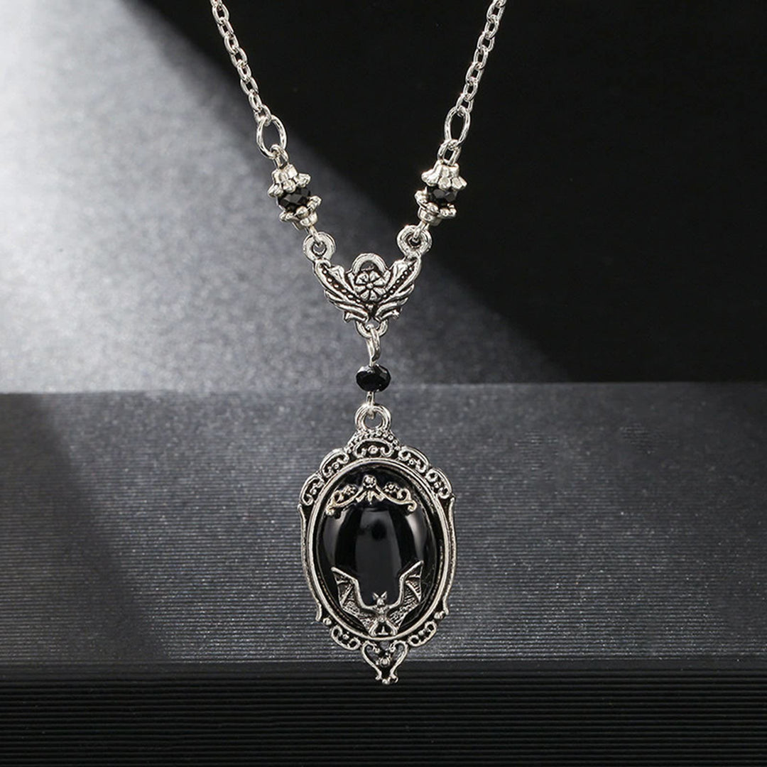 Collana in argento e ossidiana pipistrello Olivenorma