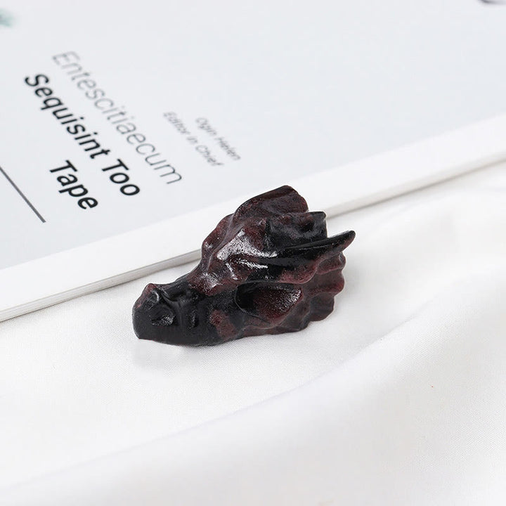 Olivenorma 1.5 pollici statua teschio drago di cristallo decorazione pietra preziosa
