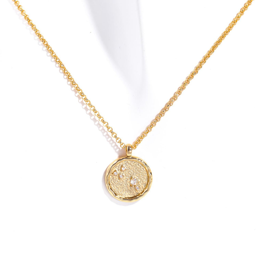 Collana con pietra portafortuna dello zodiaco in zircone bianco Olivenorma 