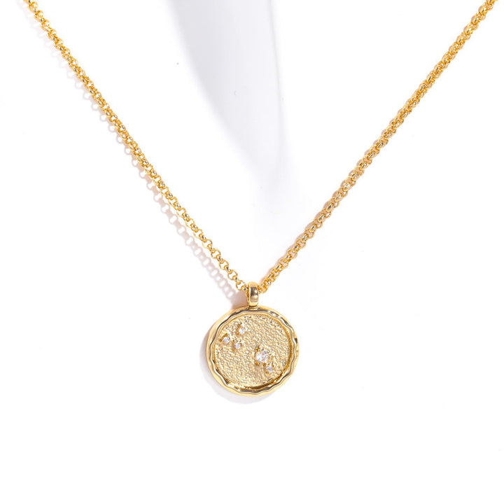 Collana con pietra portafortuna dello zodiaco in zircone bianco Olivenorma 