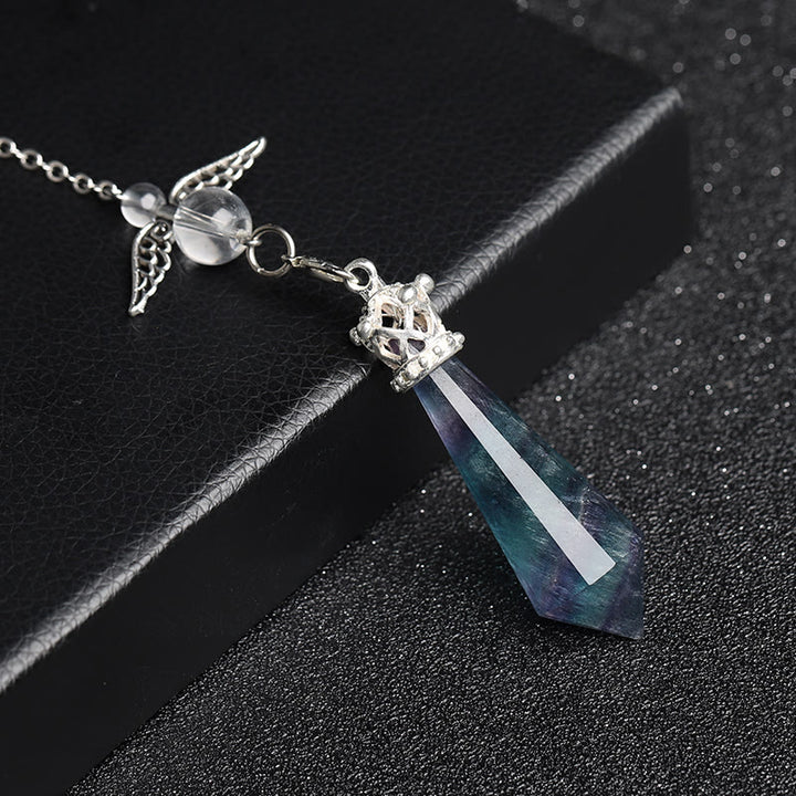 Pendolo con ali d'angelo in cristallo di labradorite Olivenorma