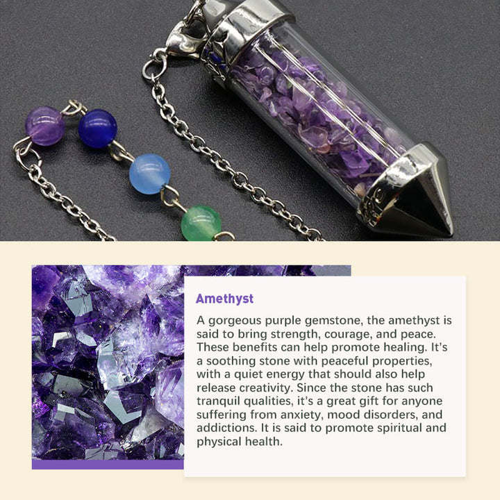 Pendolo di meditazione in cristallo colorato chakra