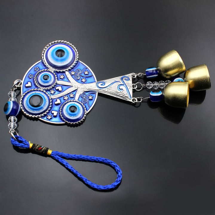 Olivenorma Blue Evil Eye Albero della vita Windchime Decorazione da parete