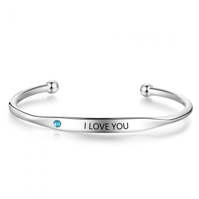 Olivenorma Bracciale personalizzato con incisione e pietra portafortuna