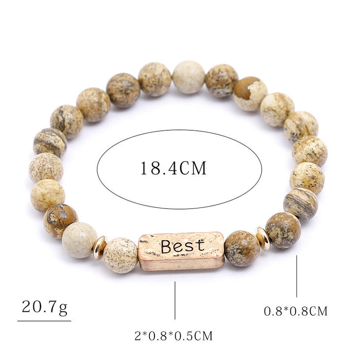 Bracciale con la migliore incisione in pietra preziosa naturale Olivenorma
