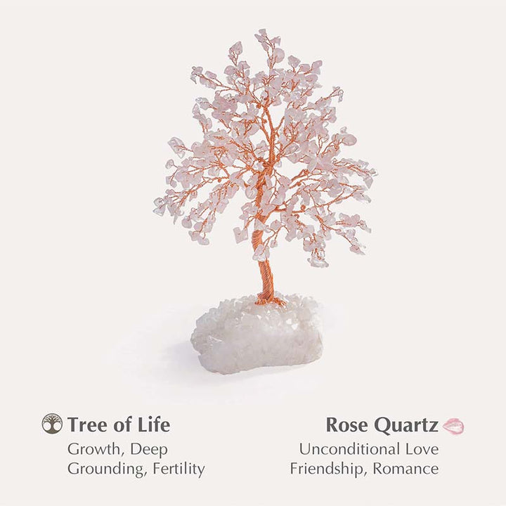 Olivenorma You Are Loved - Albero Feng Shui in pietra di quarzo rosa 