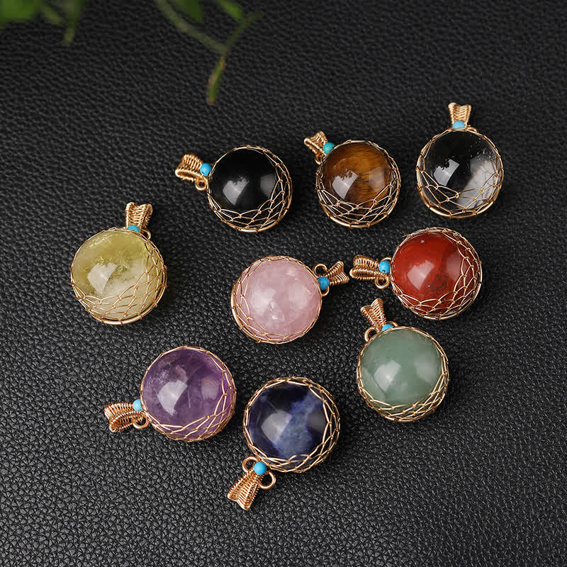 Collana con sfera di cristallo naturale delicato Olivenorma