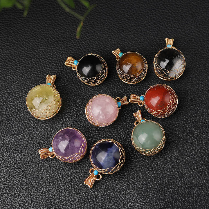 Collana con sfera di cristallo naturale delicato Olivenorma