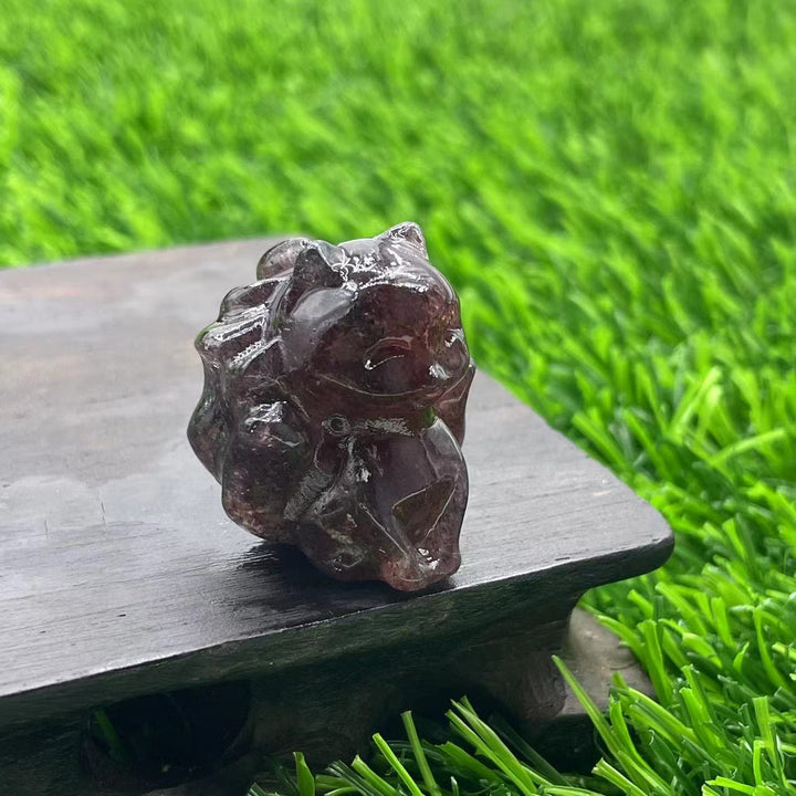 Olivenorma Pietra Naturale 3cm Decorazione in Pietra Preziosa a Forma di Volpe a Nove Code 