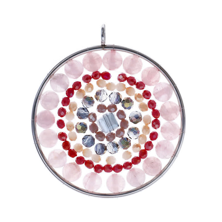 Collana di cristallo con ciondolo rotondo con fiore di datura di Olivenorma