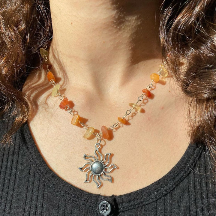 Collana di perline grezze colore cristallo Olivenorma