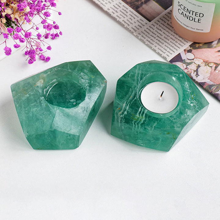 Portacandele in fluorite verde Olivenorma Polish Natural Stone