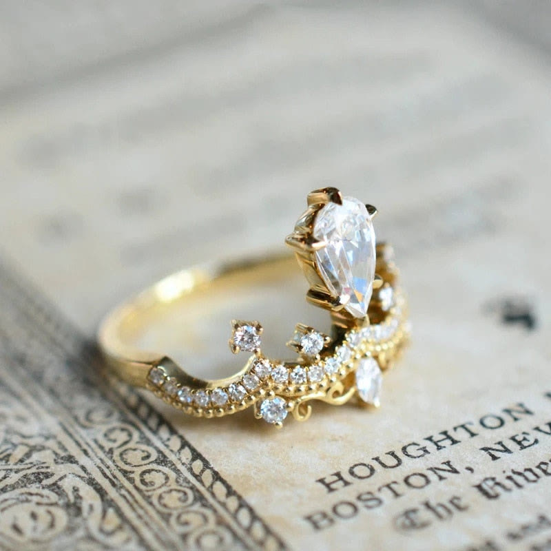 Anello di fidanzamento di lusso Olivenorma Crown Zircon 
