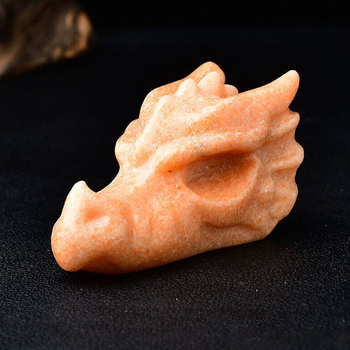 Olivenorma Decorazione con pietra preziosa a forma di teschio con testa di drago da 3,2 pollici