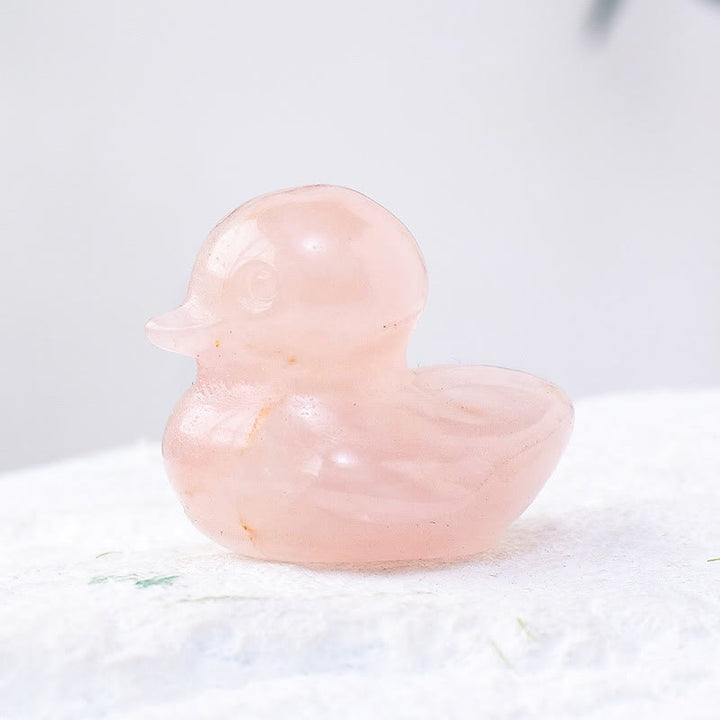 Olivenorma 1.2 pollici quarzo cristallo anatra intaglio decorazione pietra preziosa