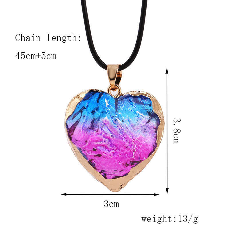 Collana di cristallo di fluorite a forma di cuore creativo