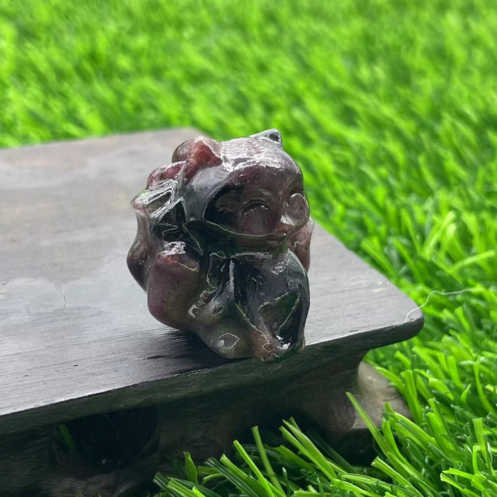 Olivenorma Pietra Naturale 3cm Decorazione in Pietra Preziosa a Forma di Volpe a Nove Code 