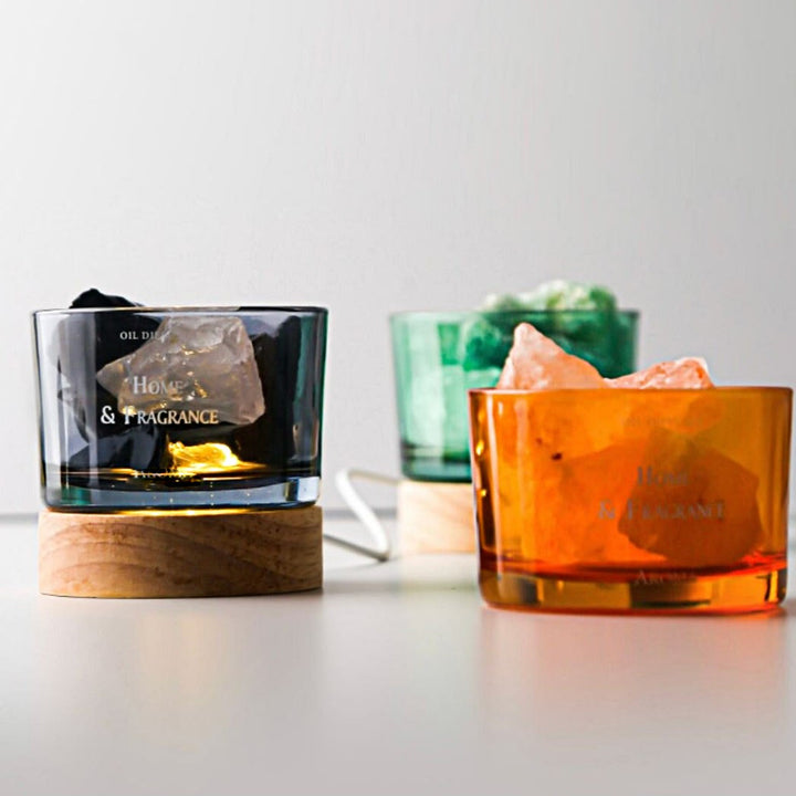 Olivenorma Fireless Diffusore Pietra Olio Essenziale Cristallo Lampada Aromaterapia