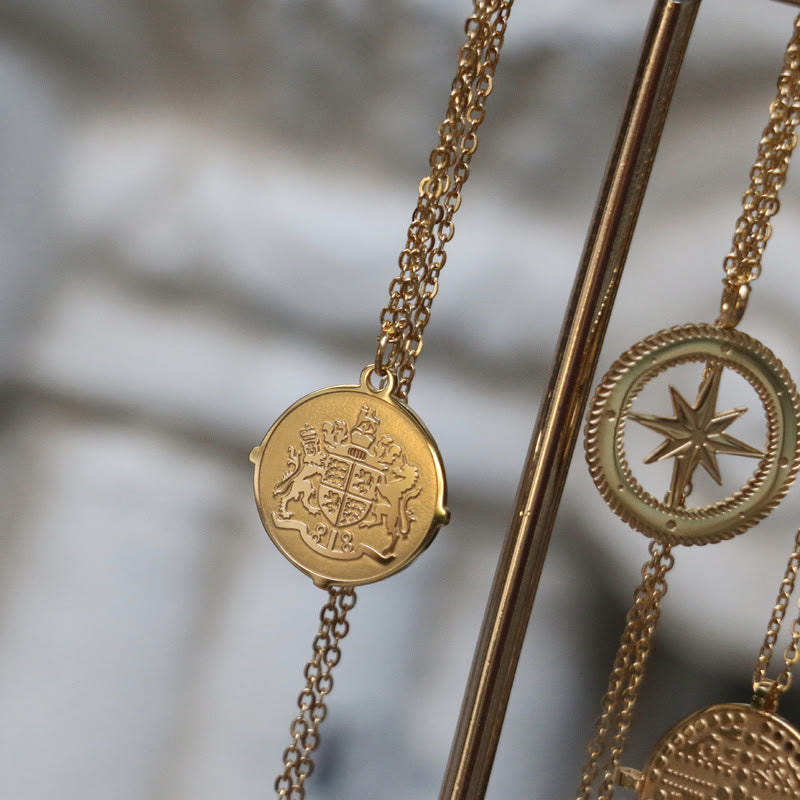 Collana Olivenorma Tarocchi in titanio e acciaio placcato oro 