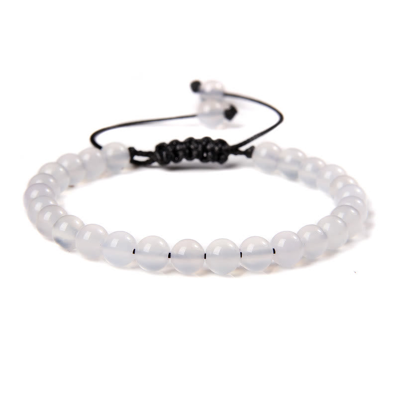 Bracciale intrecciato con perline di pietra naturale Olivenorma da 6 mm 