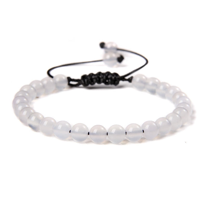Bracciale intrecciato con perline di pietra naturale Olivenorma da 6 mm 