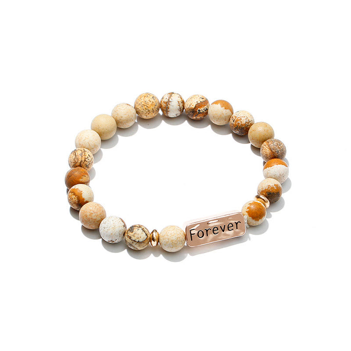 Olivenorma Natural Gemstone Best Friend Forever Set di 3 bracciali con incisione