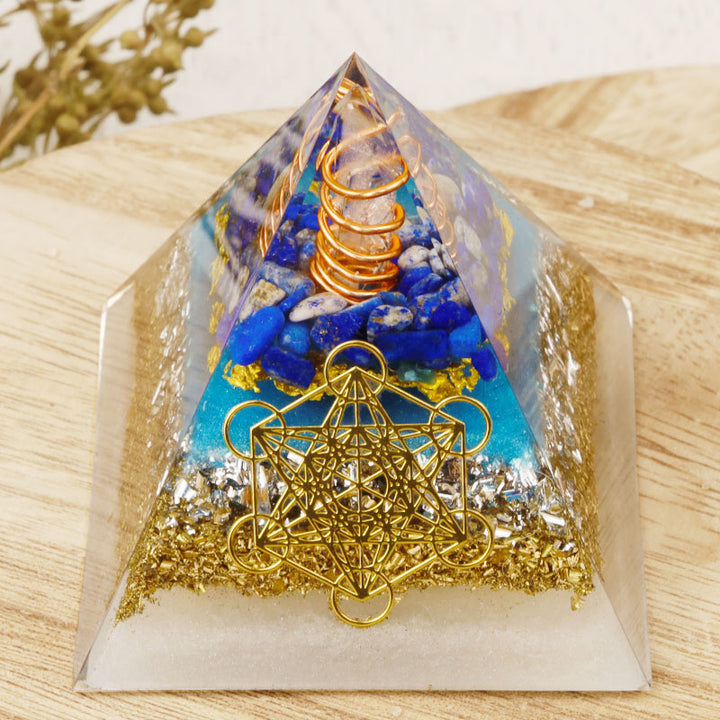 Olivenorma Lapislazzuli Cubo di Metatron Piramide di Orgone 