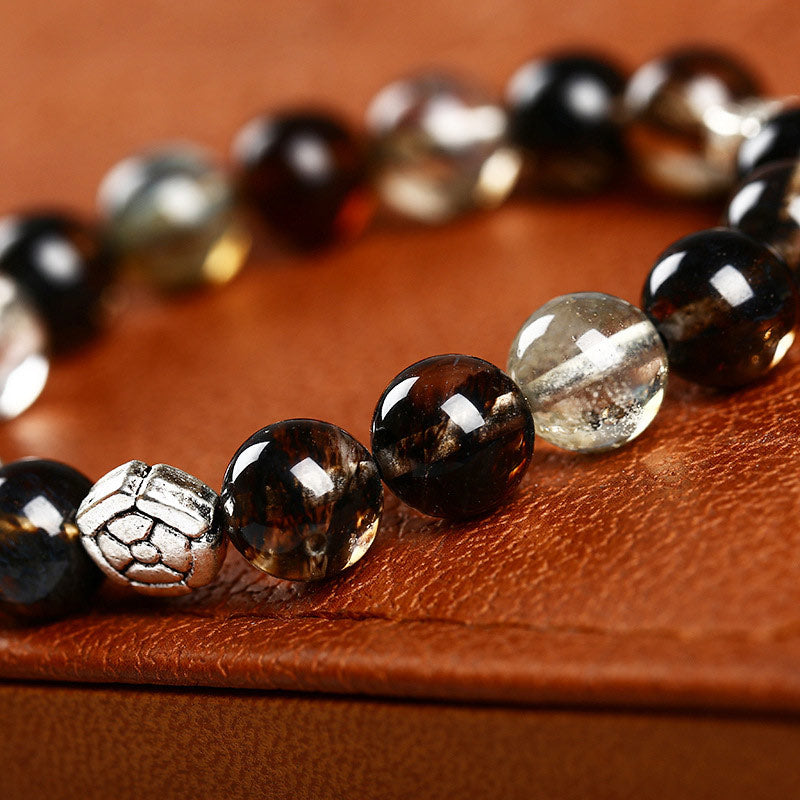 Bracciale con simbolo della croce in pietra naturale 