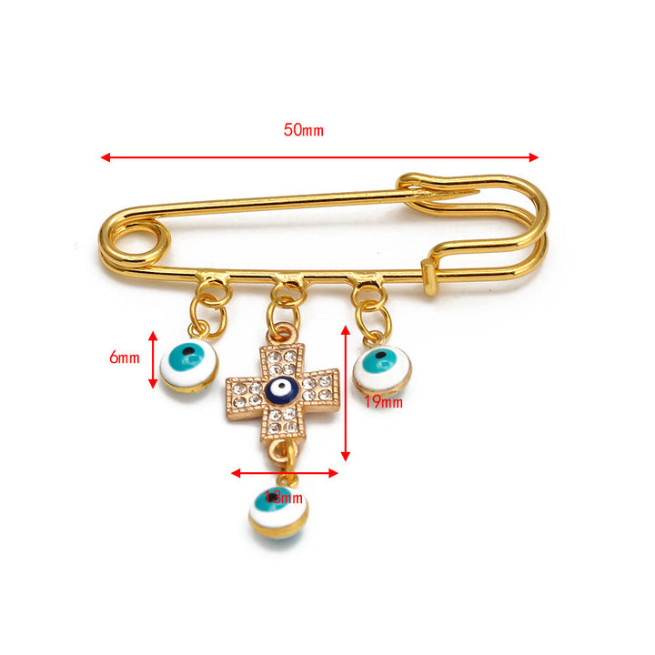 Spilla serie Hamsa con occhio malvagio Olivenorma