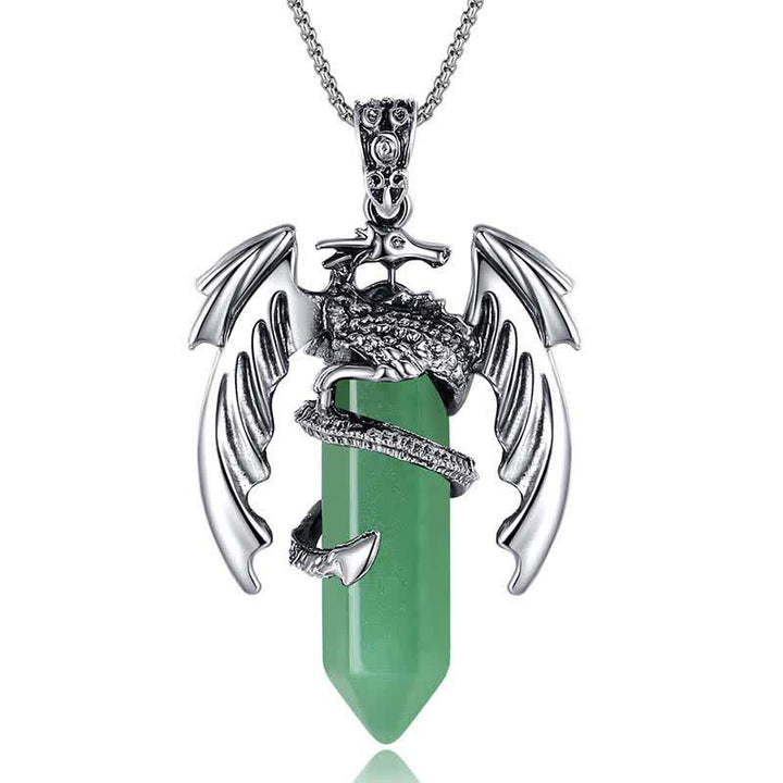 Collana Reiki con pietra curativa in cristallo di drago vintage Olivenorma 