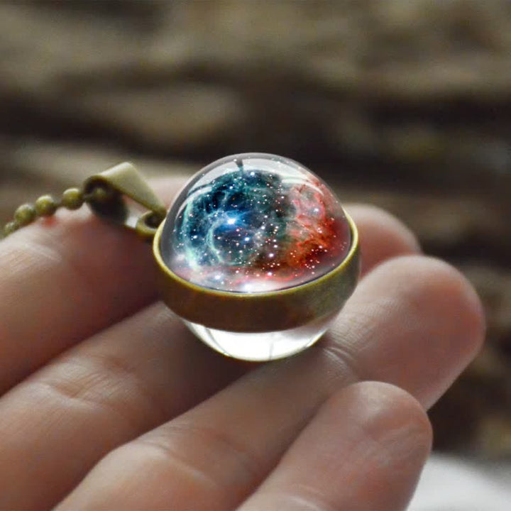 Collana con sfera in vetro di luna e colori Olivenorma