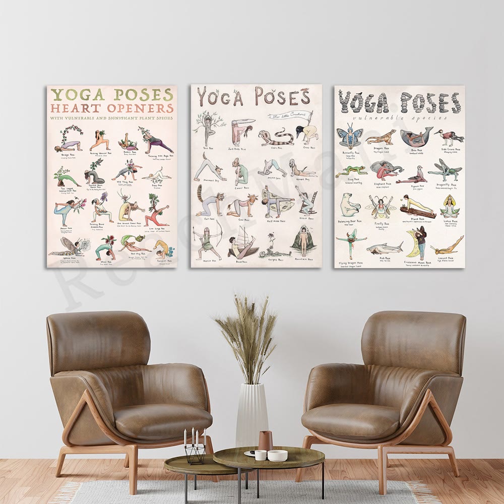 Poster di posa yoga Olivenorma Partner per aprire il cuore 